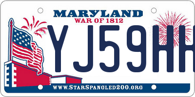 MD license plate YJ59HHE