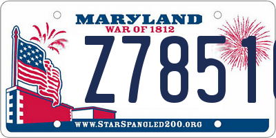 MD license plate Z78516