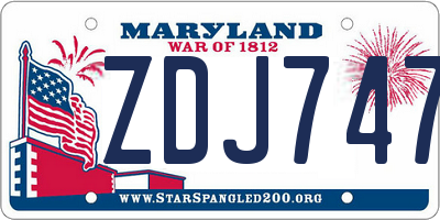 MD license plate ZDJ7478