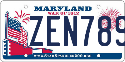 MD license plate ZEN7894