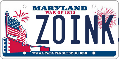 MD license plate ZOINKS