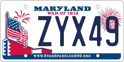 MD license plate ZYX491