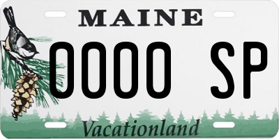 ME license plate 0000SP
