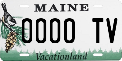 ME license plate 0000TV