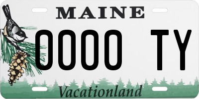 ME license plate 0000TY