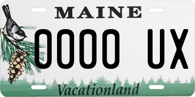 ME license plate 0000UX