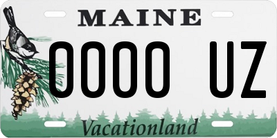 ME license plate 0000UZ