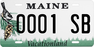 ME license plate 0001SB