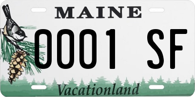 ME license plate 0001SF