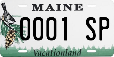 ME license plate 0001SP