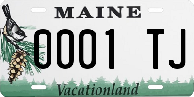 ME license plate 0001TJ