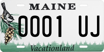 ME license plate 0001UJ