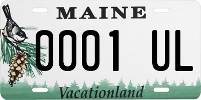 ME license plate 0001UL