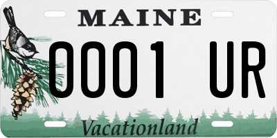 ME license plate 0001UR