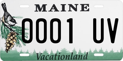 ME license plate 0001UV