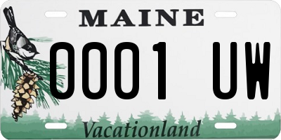 ME license plate 0001UW