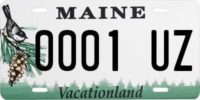 ME license plate 0001UZ