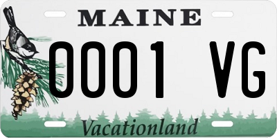 ME license plate 0001VG