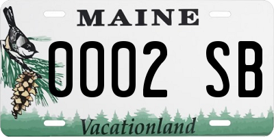 ME license plate 0002SB