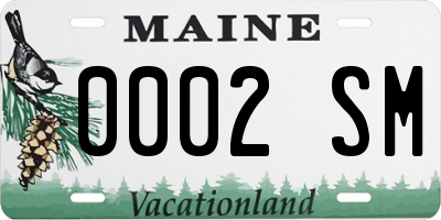 ME license plate 0002SM
