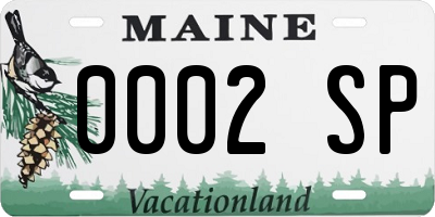 ME license plate 0002SP