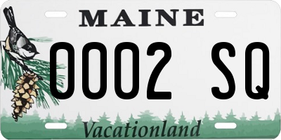ME license plate 0002SQ