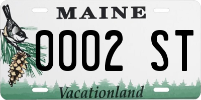 ME license plate 0002ST
