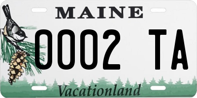 ME license plate 0002TA