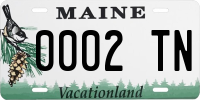 ME license plate 0002TN