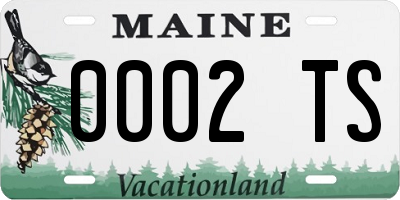 ME license plate 0002TS