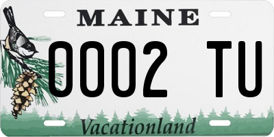 ME license plate 0002TU