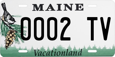 ME license plate 0002TV