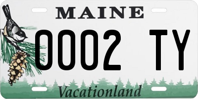 ME license plate 0002TY