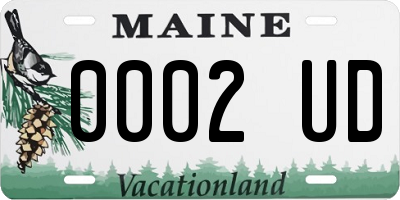 ME license plate 0002UD
