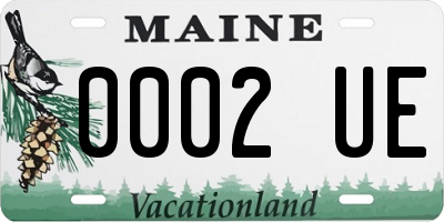 ME license plate 0002UE