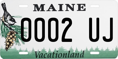 ME license plate 0002UJ