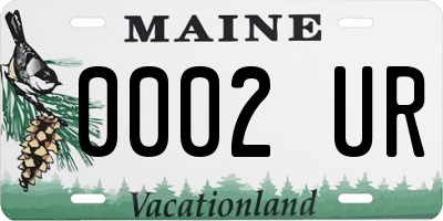 ME license plate 0002UR