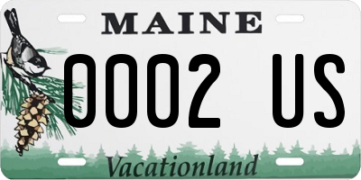 ME license plate 0002US