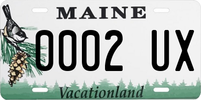 ME license plate 0002UX