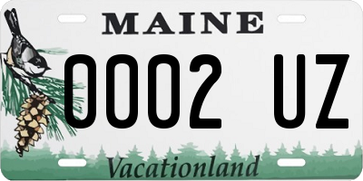 ME license plate 0002UZ