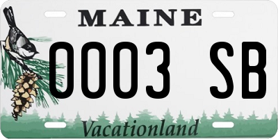 ME license plate 0003SB