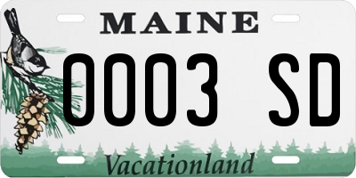 ME license plate 0003SD