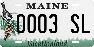 ME license plate 0003SL