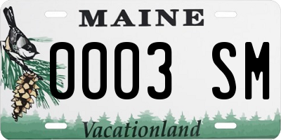 ME license plate 0003SM