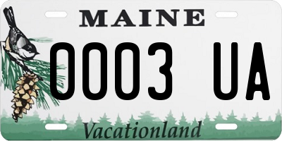 ME license plate 0003UA