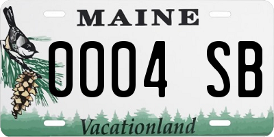 ME license plate 0004SB