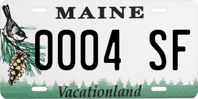 ME license plate 0004SF