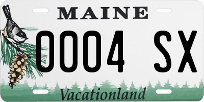 ME license plate 0004SX