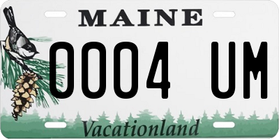 ME license plate 0004UM