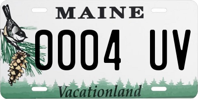 ME license plate 0004UV